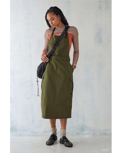Gramicci Olive Nylon Tussah Convertible Apron Dress - Green