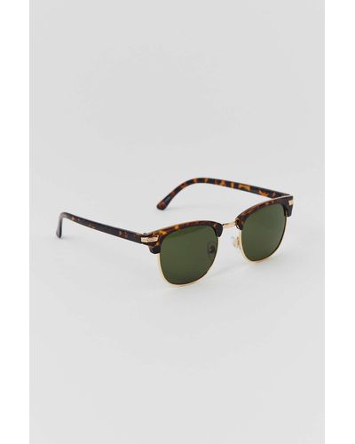 Urban Outfitters Shane Brow Bar Square Sunglasses In Brown,at - Blue