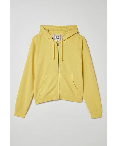 BDG Bonfire Full Zip Hoodie Sweatshirt - Yellow
