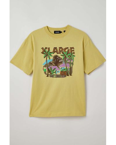 X-Large Tropical Tee In Yellow,at Urban Outfitters