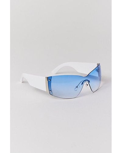 Urban Outfitters Brittney Y2K Classic Shield Sunglasses - Blue