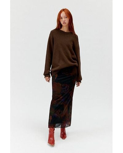 Urban Outfitters Uo Camilla Mesh Maxi Skirt - Multicolour