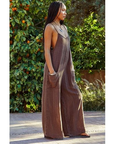 Out From Under Cabot Utility Lounge Jumpsuit - Brown