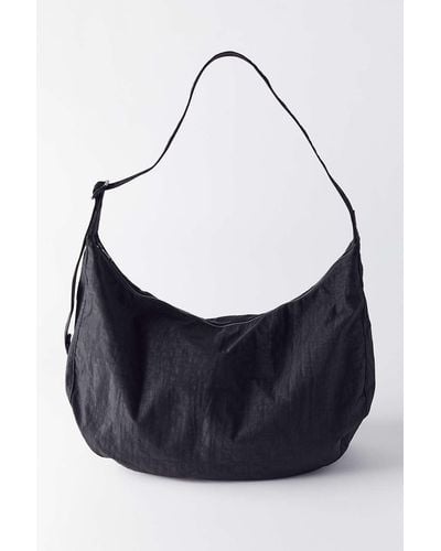 BAGGU Large Crescent Nylon Shoulder Bag - Black