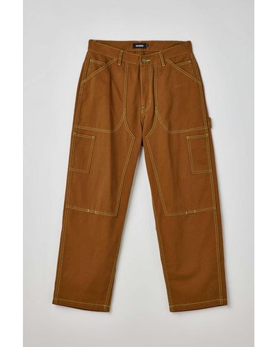 X-Large Contrast Stitch Pant In Brown,at Urban Outfitters