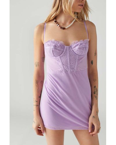Urban Outfitters Uo Brenna Bustier Mini Dress - Purple