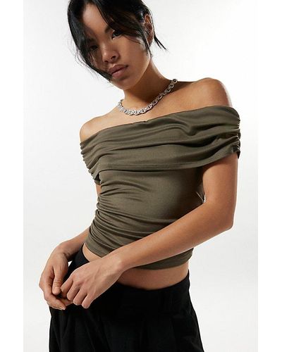 Silence + Noise Payne Off-The-Shoulder Top - Brown