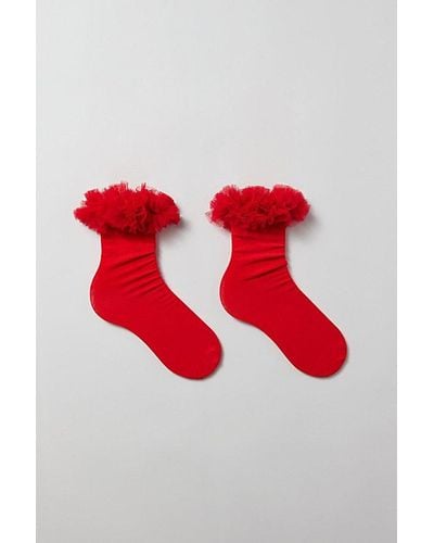 Happy Socks Marry Me Ruffle Crew Sock - Red