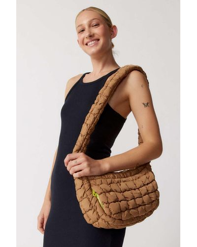 Urban Outfitters Max Pucker Quilted Crossbody Puffy Bag In Tan,at - Natural