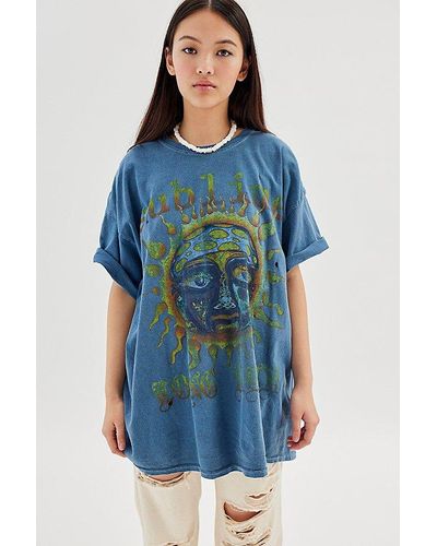 Urban Outfitters Sublime Oversized T-Shirt Dress - Blue
