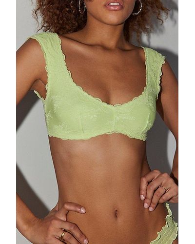 Out From Under Firecracker Lace Cap Sleeve Bralette - Green