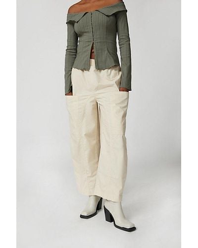Urban Outfitters Uo Mae Poplin Utility Pant - Natural