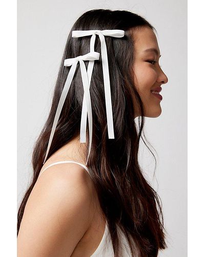 Urban Outfitters Ribbon Hair Bow Barrette Set - Black