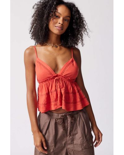 Urban Outfitters Uo Nia Babydoll Cami In Red,at