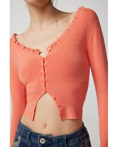 Urban Outfitters Uo Lala Shrunken Cardigan - Orange