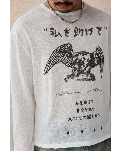 Urban Outfitters Uo Eagle Long Sleeve T-shirt - Grey