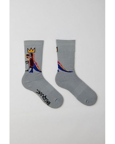 Urban Outfitters Basquiat Dino Crew Sock - Gray