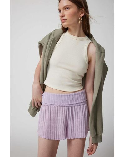 Out From Under Lexi Foldover Short In Lavender,at Urban Outfitters - White