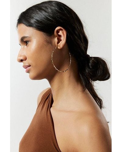 Urban Outfitters Dotted Oversized Hoop Earring - Black