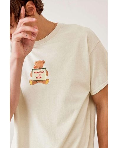 Urban Outfitters Uo Teddy Don't Be A D*ck T-shirt - Natural
