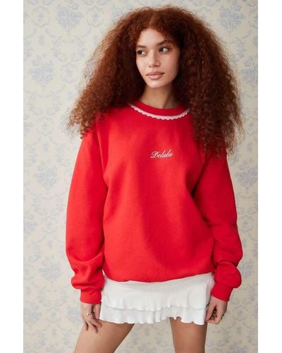 Urban Outfitters Uo Red Delulu Sweatshirt