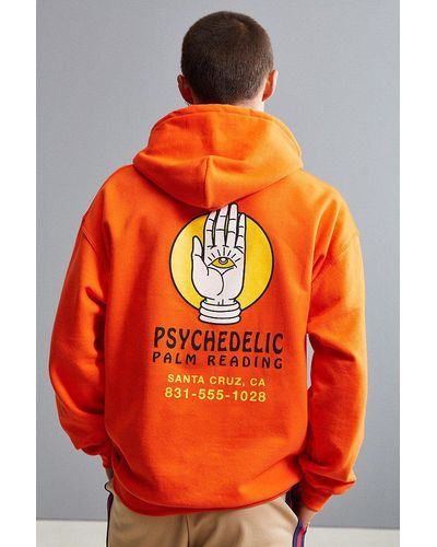 Urban Outfitters Psychedelic Palm Reader Hoodie Sweatshirt - Orange
