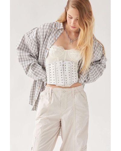 Urban Outfitters Conical Stud Corset Belt - White