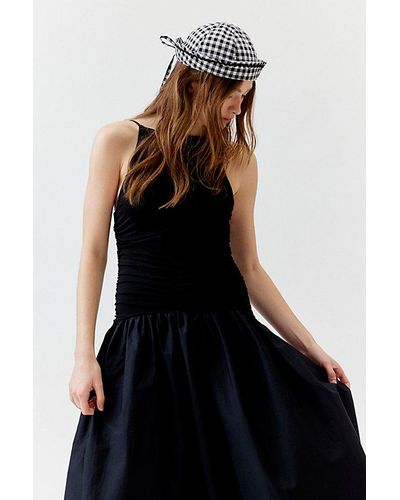 Urban Outfitters Gingham Sailor Hat - Black