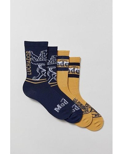 Urban Outfitters Modelo Ribbed Crew Sock 2-Pack - Blue