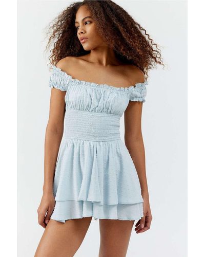 Urban Outfitters Uo Rosie Playsuit - Blue