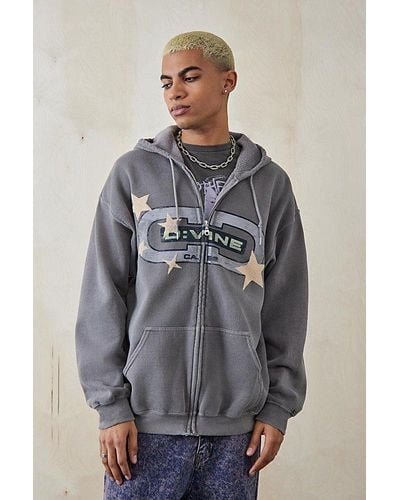 Urban Outfitters Uo Divine Zip-Up Hoodie Sweatshirt - Gray