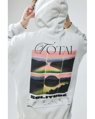 Urban Outfitters Uo White Total Solitude Hoodie - Grey