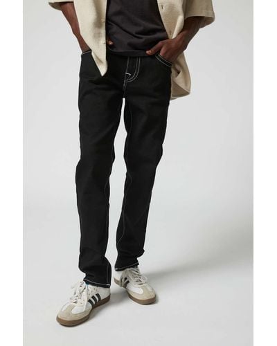 True Religion Ricky Painted Logo Straight Leg Jean In Vintage Denim Dark,at Urban Outfitters - Black
