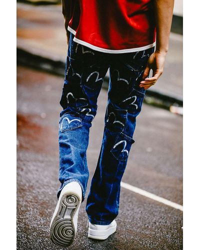 Urban Renewal One-of-a-kind Evisu Multi Back Pocket Jeans - Blue