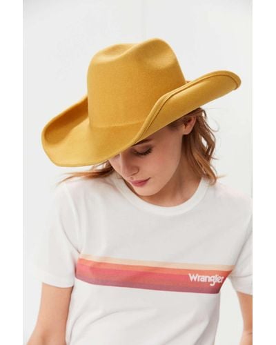 Urban Outfitters Felt Cowboy Hat - Yellow