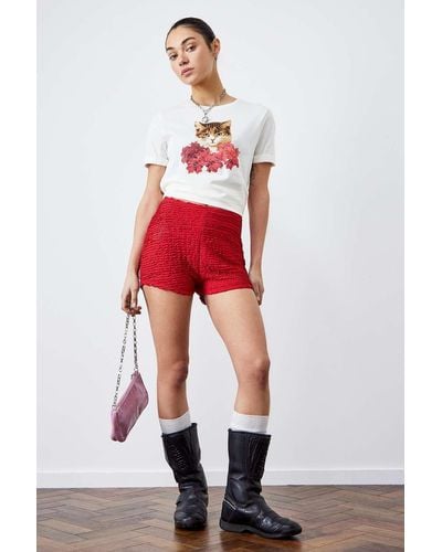 Urban Renewal Remade From Vintage Cat Print T-shirt - White