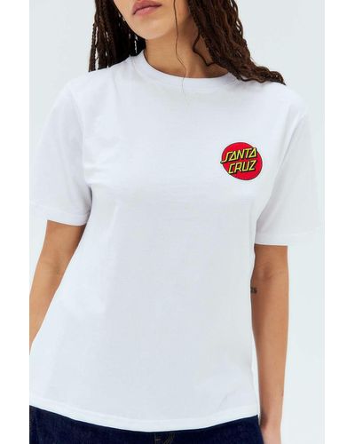 Santa Cruz White Classic Dot Logo T-shirt Top