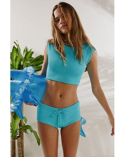 Out From Under Mae Baby Tee Bikini Top - Blue