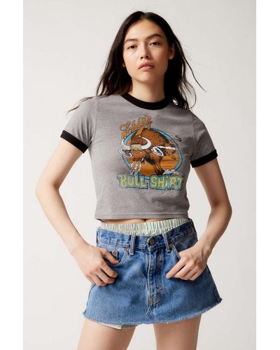 Urban Outfitters Schlitz Bull Ringer Tee In Grey,at