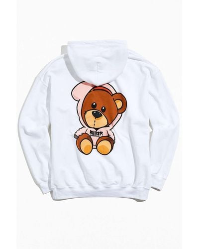 Urban Outfitters Justin Bieber Uo Exclusive Teddy Bear Hoodie Sweatshirt - White