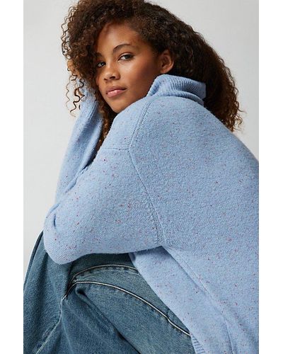 Urban Outfitters Uo Tinsley Oversized Turtleneck Sweater - Blue