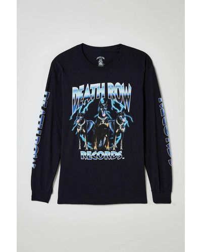 Urban Outfitters Death Row Records Doberman Long Sleeve Tee In Black,at - Blue