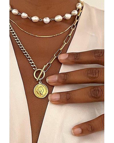 Ellie Vail Stacie Toggle Chain Necklace - Brown