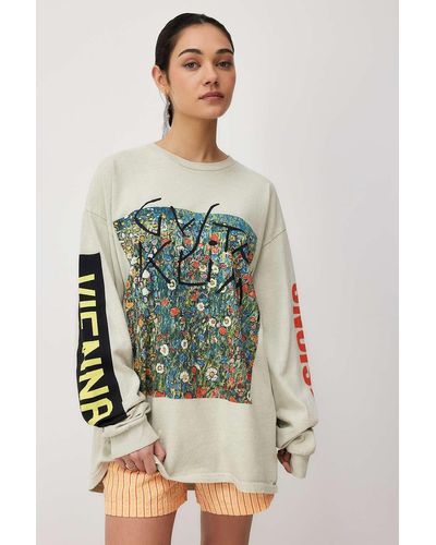 Urban Outfitters Uo Gustav Klimt Long-sleeved Skate T-shirt - Green