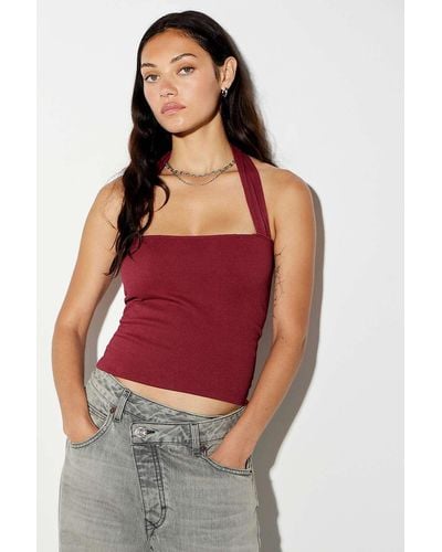 Urban Outfitters Uo Foxy Halterneck Top - Red