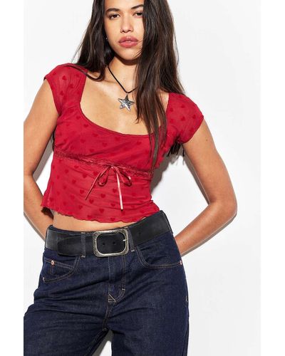 Motel Rada Lace Top - Red