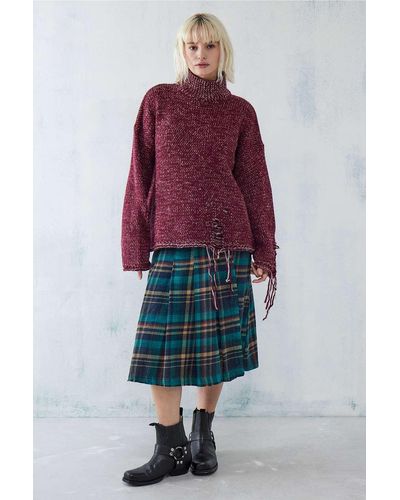 Urban Outfitters Uo - ausgefranster strickpullover - Rot