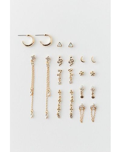 Urban Outfitters Celestial Post & Hoop Earring Set - Natural