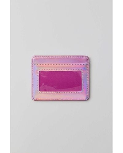 Urban Outfitters Uo Iridescent Cardholder Wallet - Pink