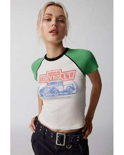 Urban Outfitters Chevy Raglan Baby Tee - Green